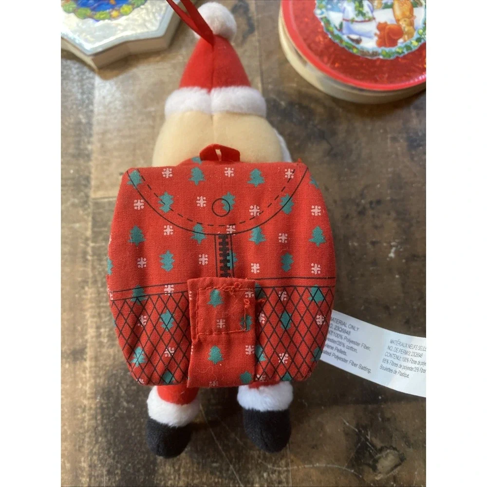 Lot of 3 Vintage Christmas Books 2 Ornaments Window 1996 & 2000 Santa‎ Backpack